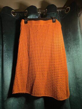 Rust Nine West Crocheted Skirt